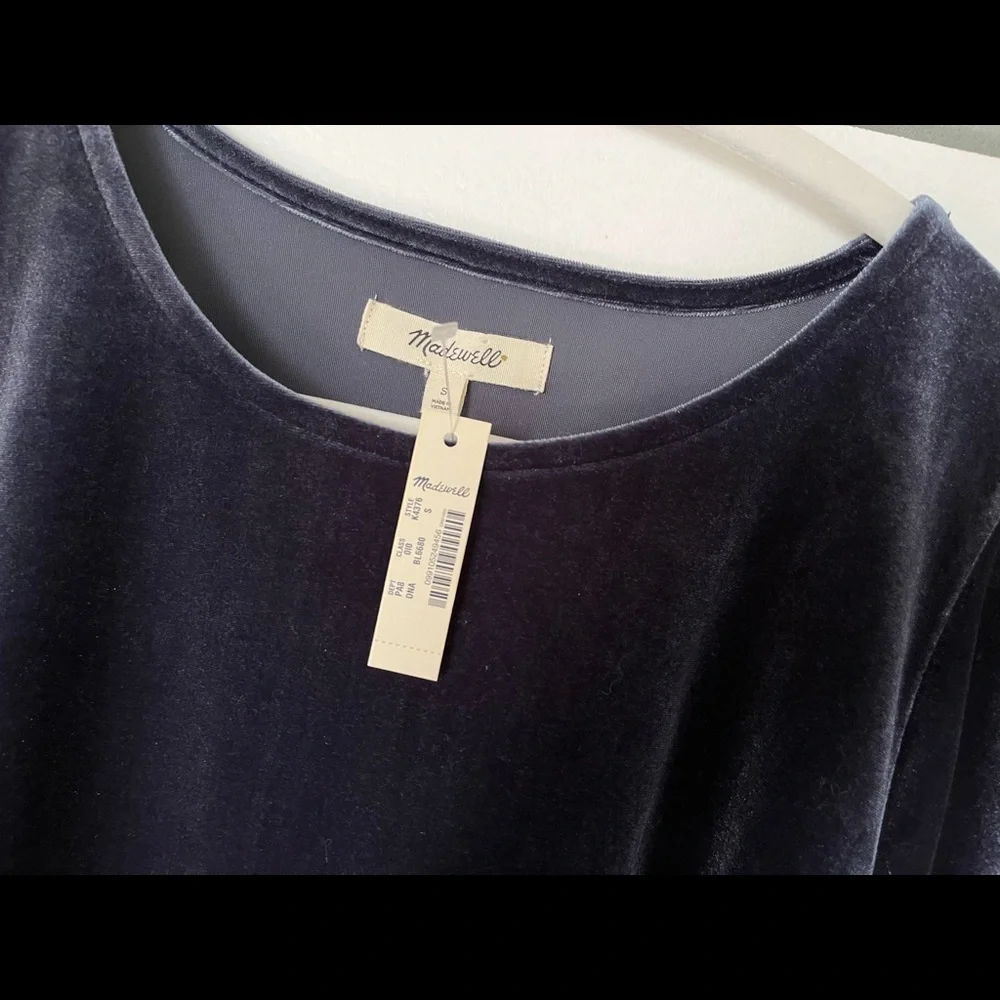 Madewell Velvet Butterfly Top (S) Blue Navy NWT - Picture 8 of 8
